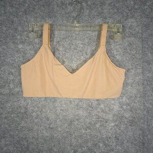Feeling Girl Women's  Bralette Seamless Adjustable Straps Cream Size XL